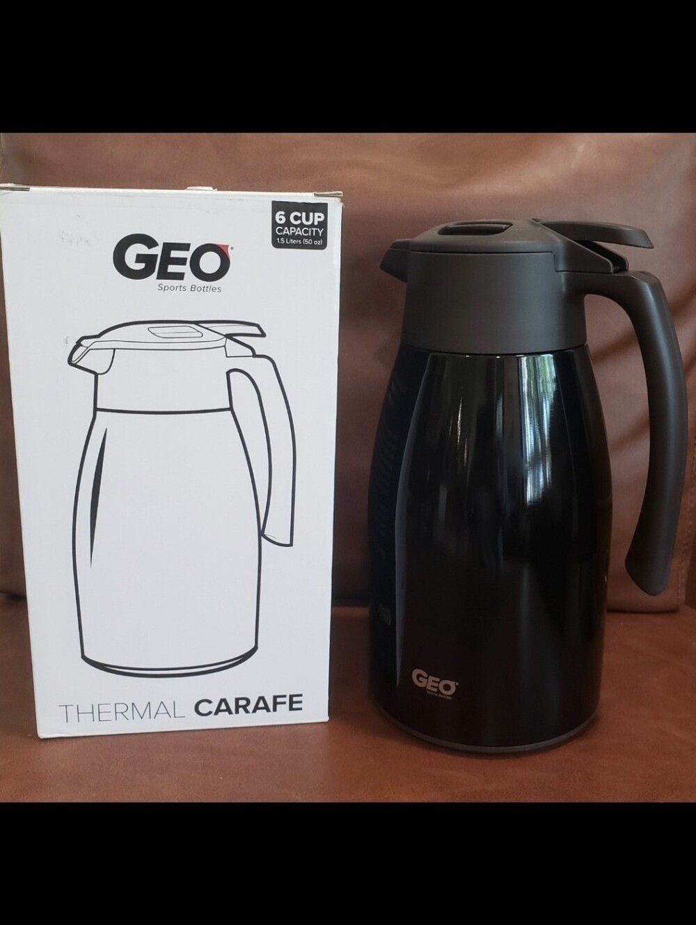 GEO Thermal Carafe Double Wall Insulation NEW 64 oz Stainless Perfect Temp Serve
